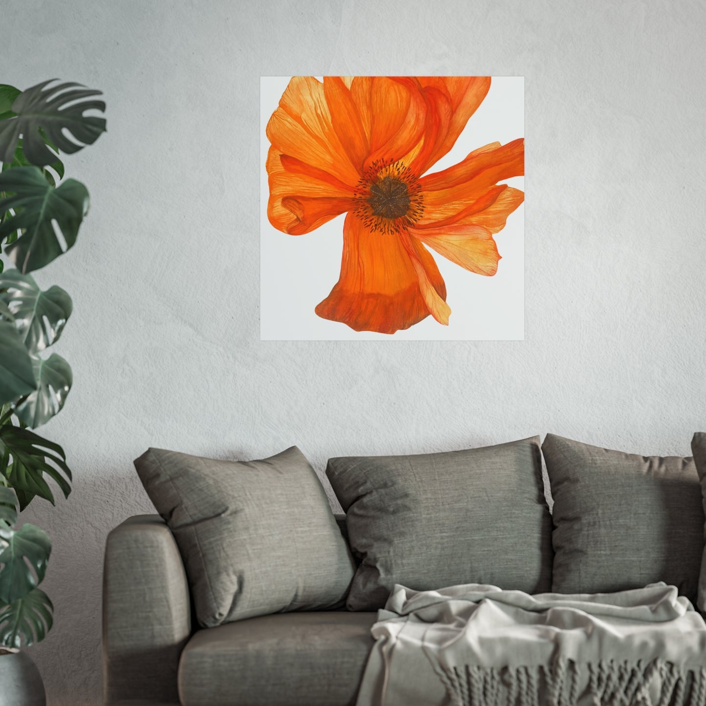 Giclée Art Print — Orange Poppy Floral Wall Art