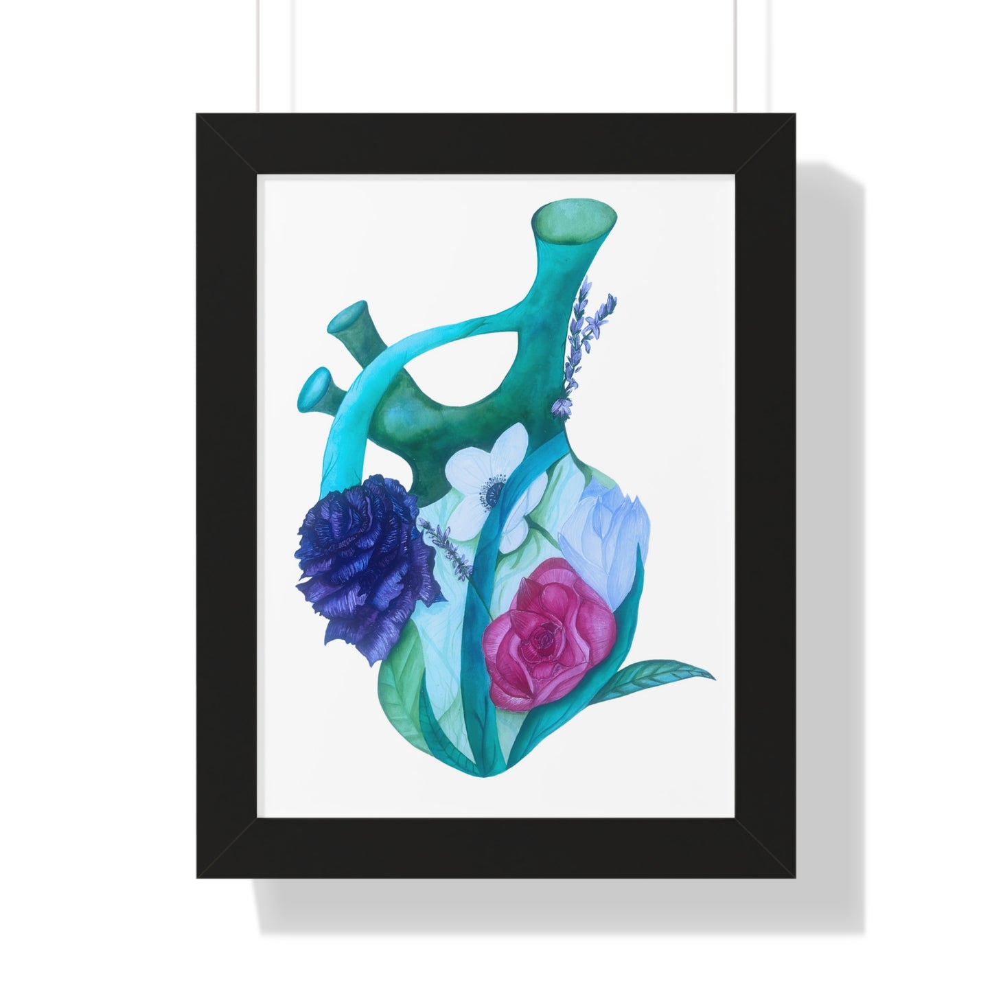 Framed Print — Floral Anatomical Heart Print
