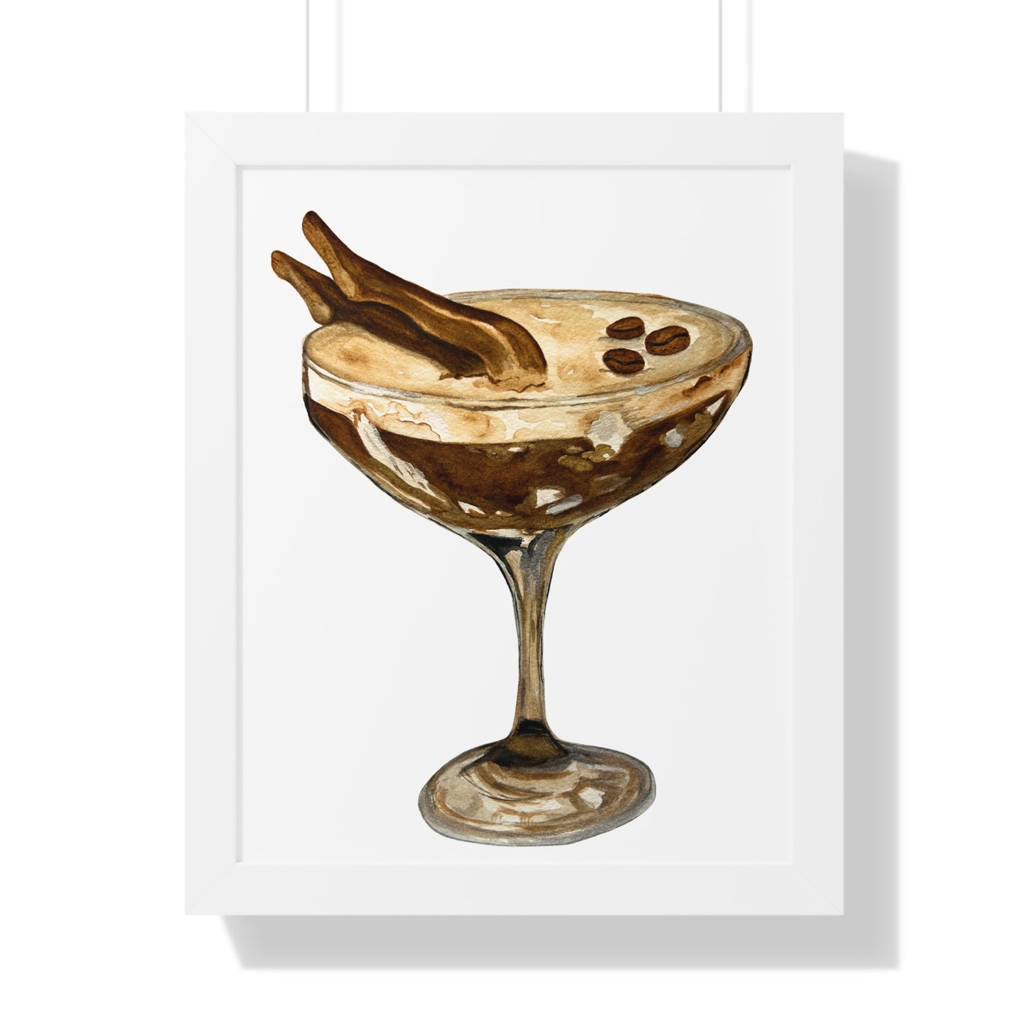 Espresso Martini with Legs Art Print — Framed