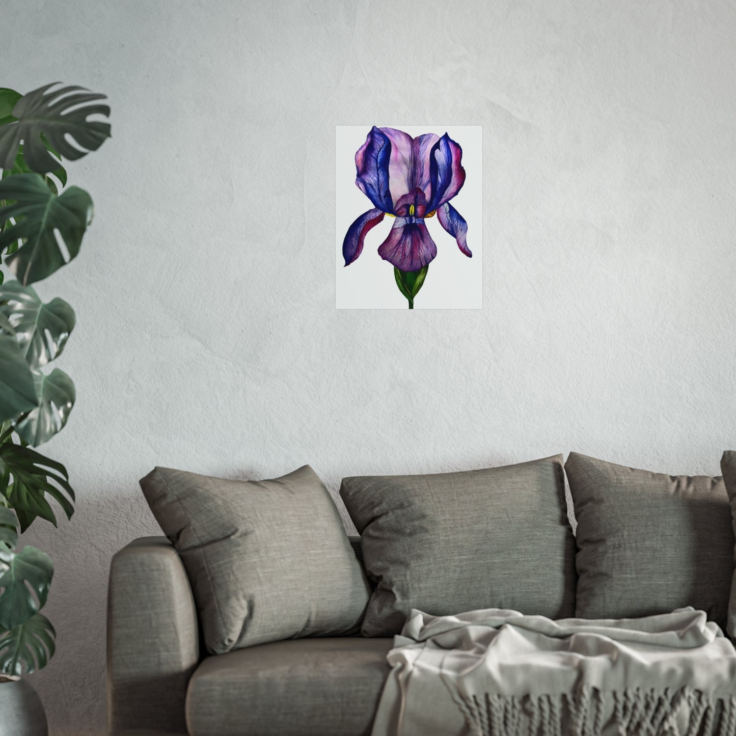 Iris Giclée Art Print — Purple Watercolor Botanical Wall Art