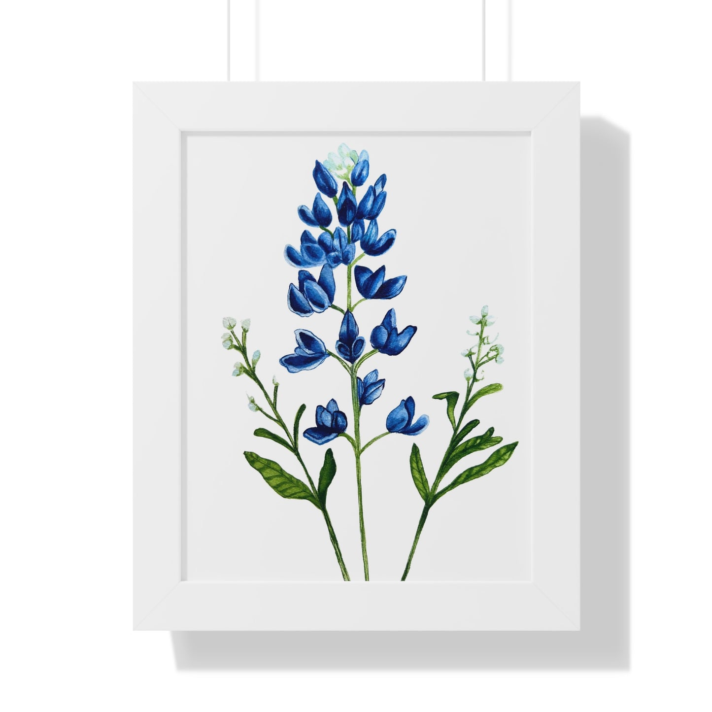Framed Print — Bluebonnet Texas Watercolor Botanical Print