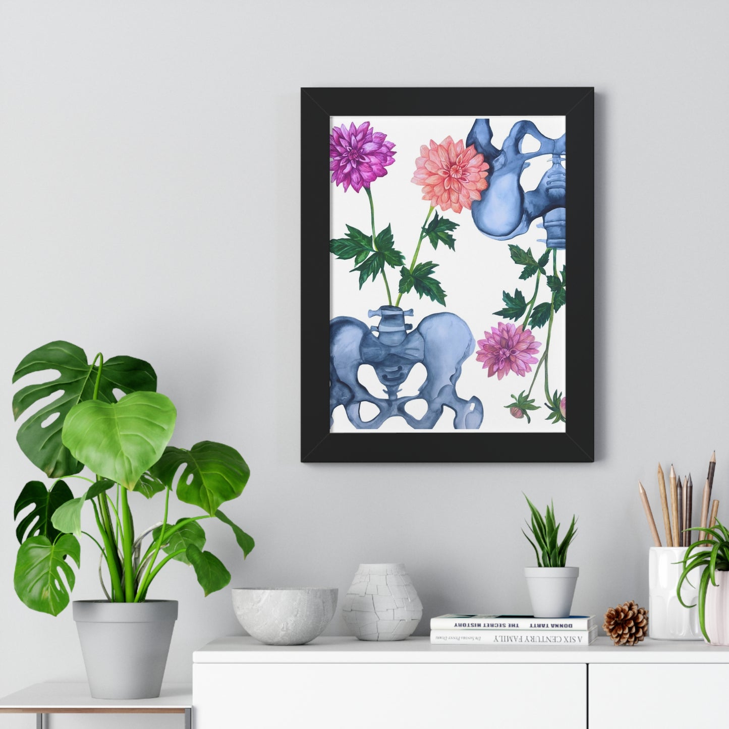 Anatomical Pelvis Floral— Botanical Medical Art Print