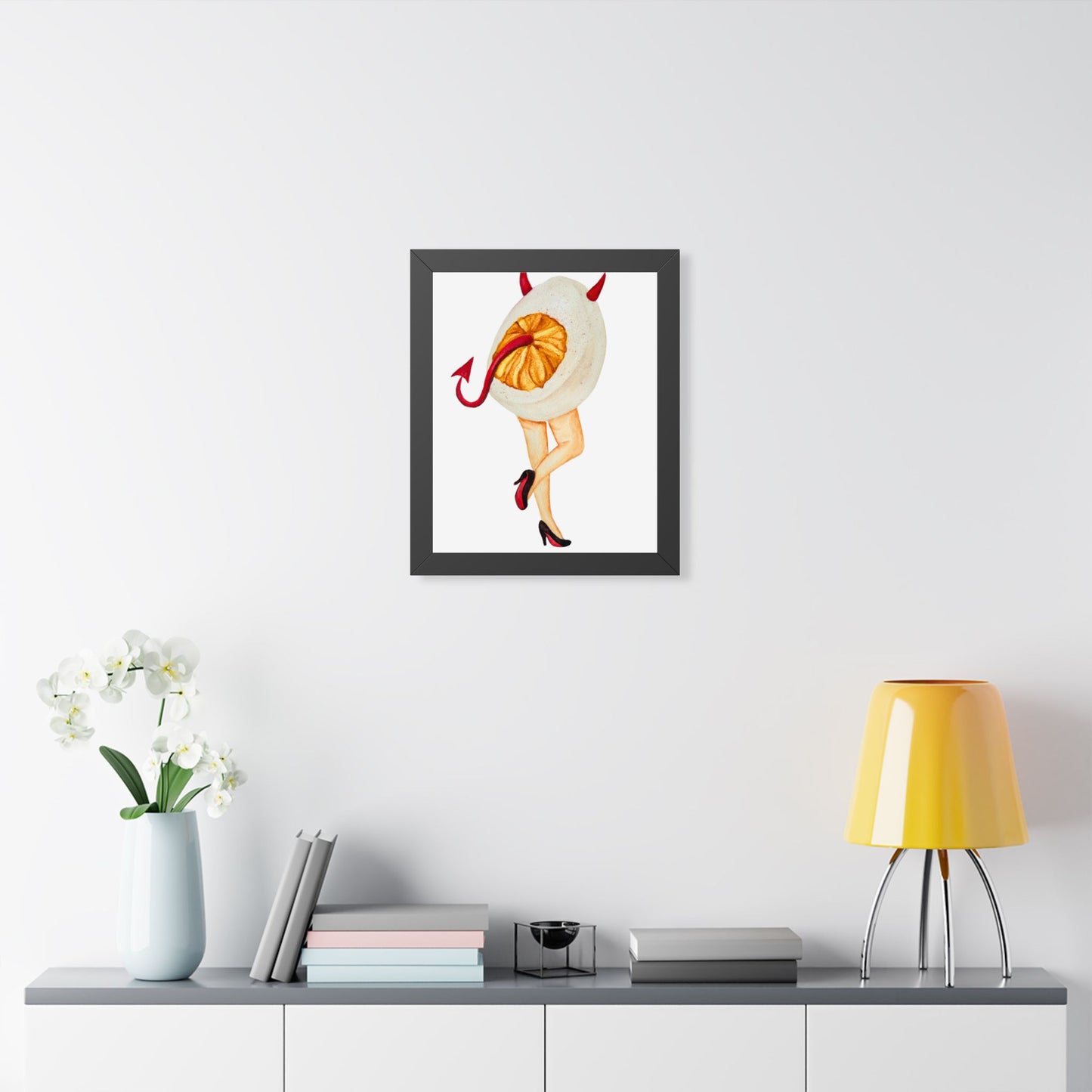 Devilish Egg Darling Quirky Pinup Art Framed Print