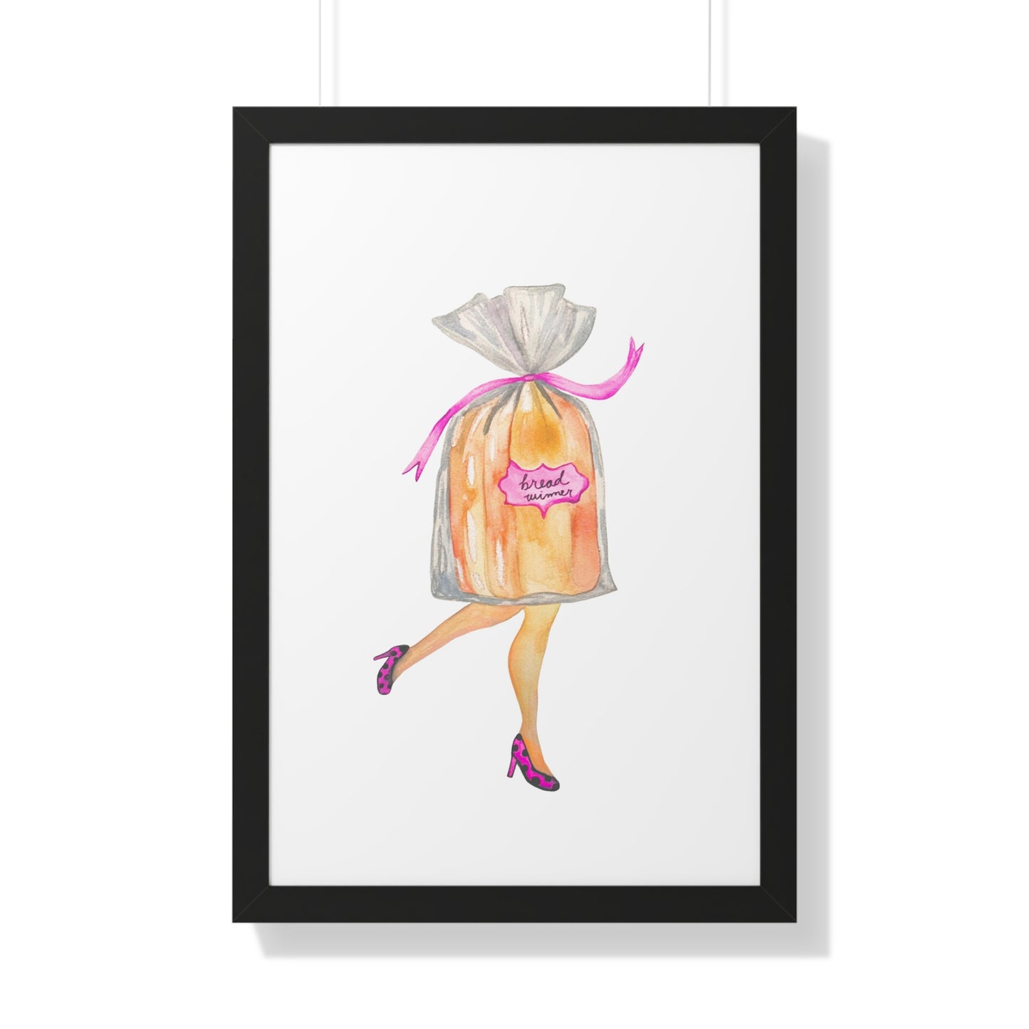 Framed Art Print — Whimsical 'Bread Winner' Art Print
