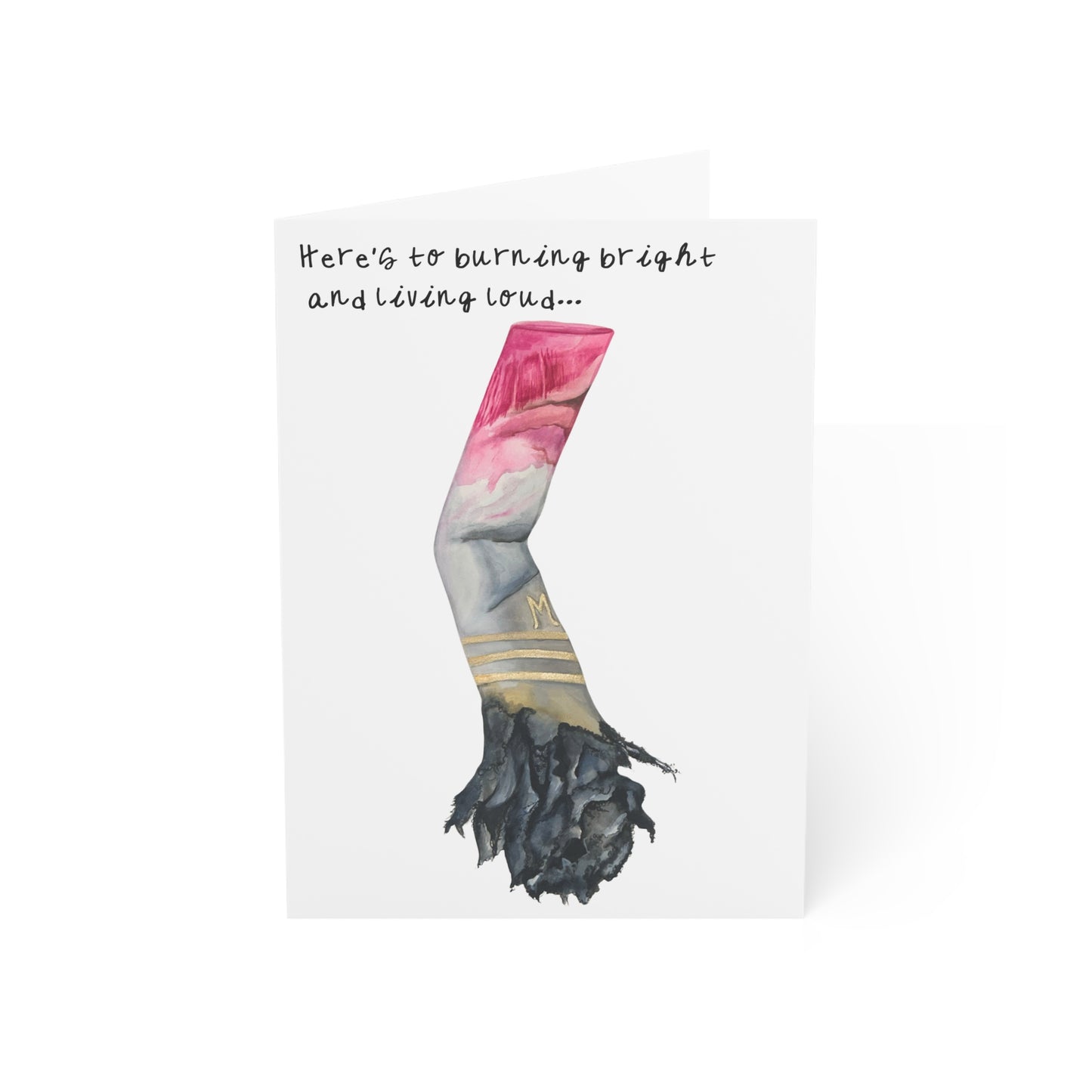 Funny Feminist Pink Cigarette Lipstick Greeting Card