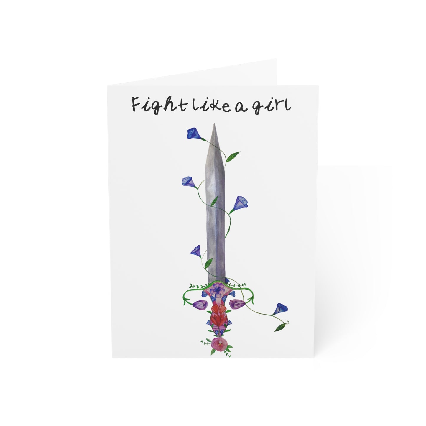 Feminist "Fight Like a Girl" Greeting Cards — Empowering Women's Rights & Strength (Pack Options)