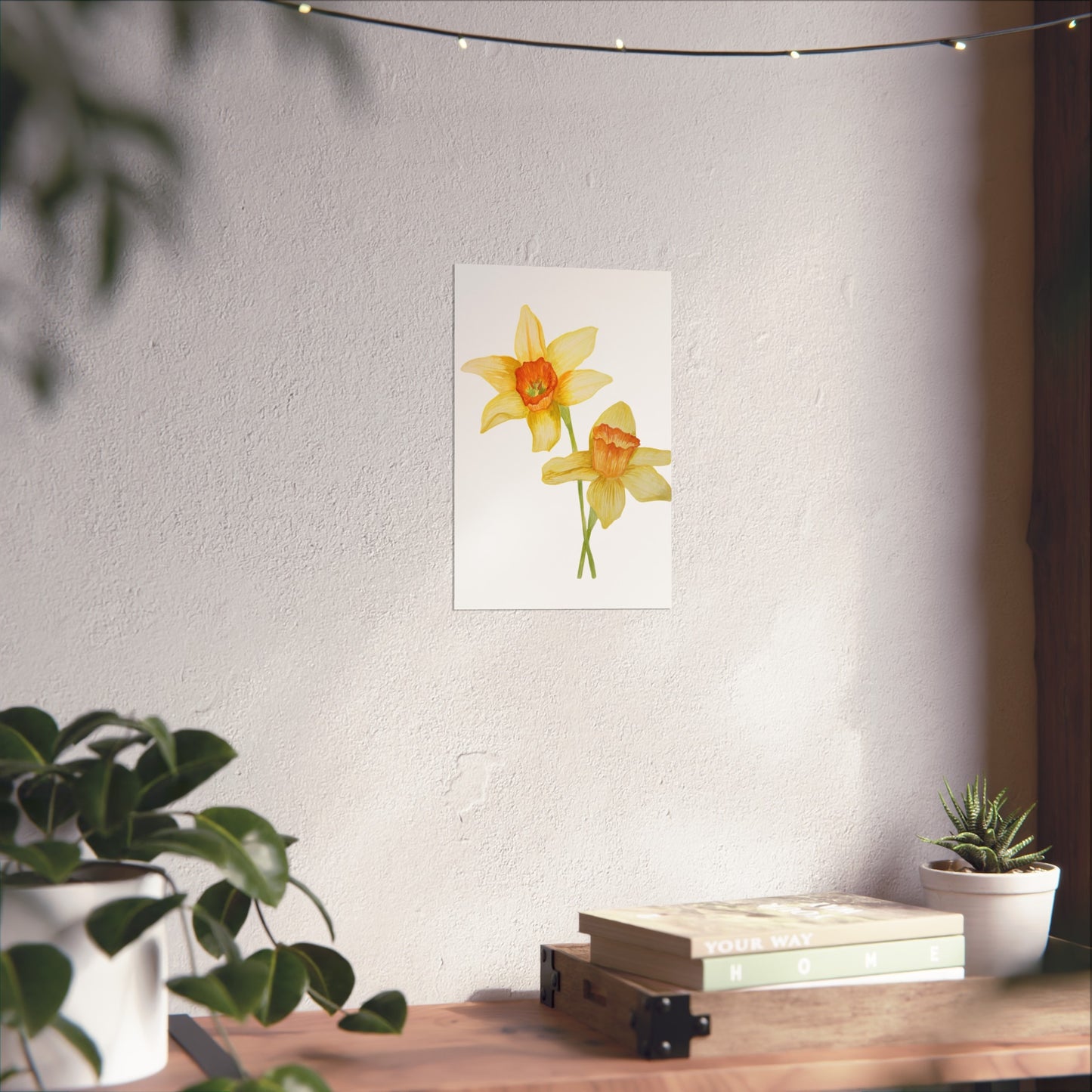 Daffodil Watercolor Giclée Art Print — Yellow Spring Floral Wall Art