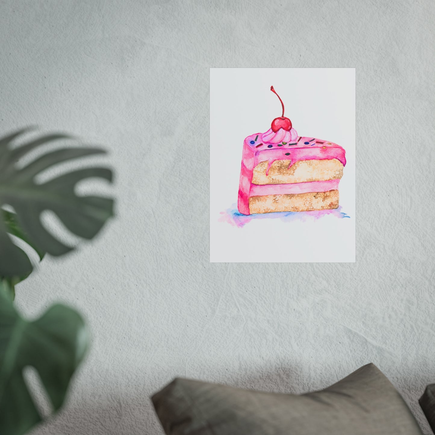 Pink Slice of Cake Giclée Art Print