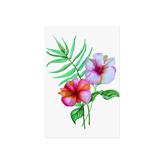 Tropical Hibiscus Giclée Art Print — Watercolor Floral Wall Art
