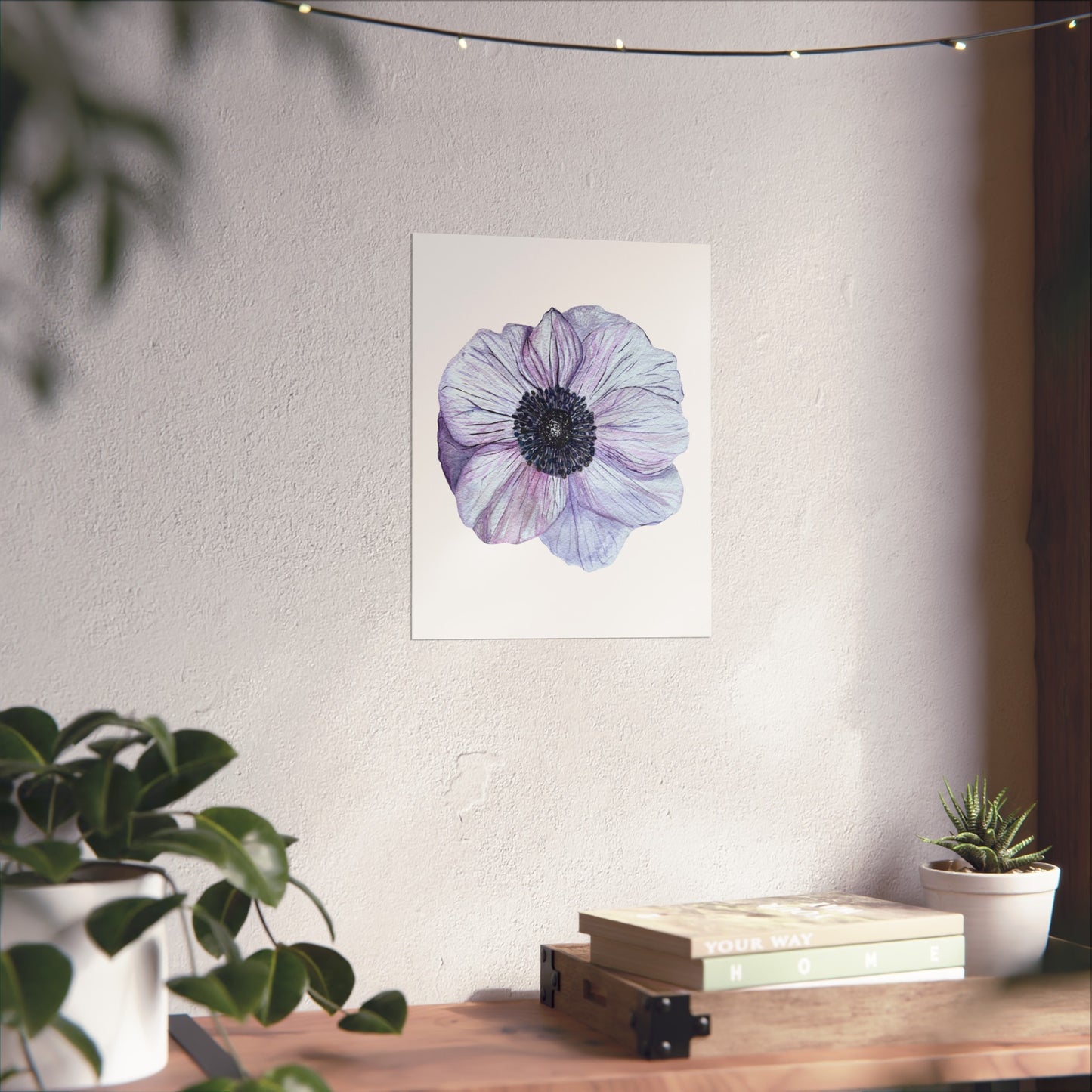 Anemone Watercolor Giclée Art Print — Purple Floral Wall Art