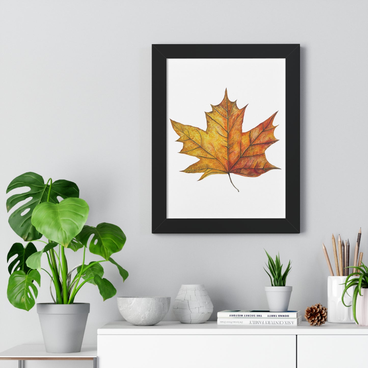 Autumn Maple Leaf Framed Print  — Botanical Wall Art