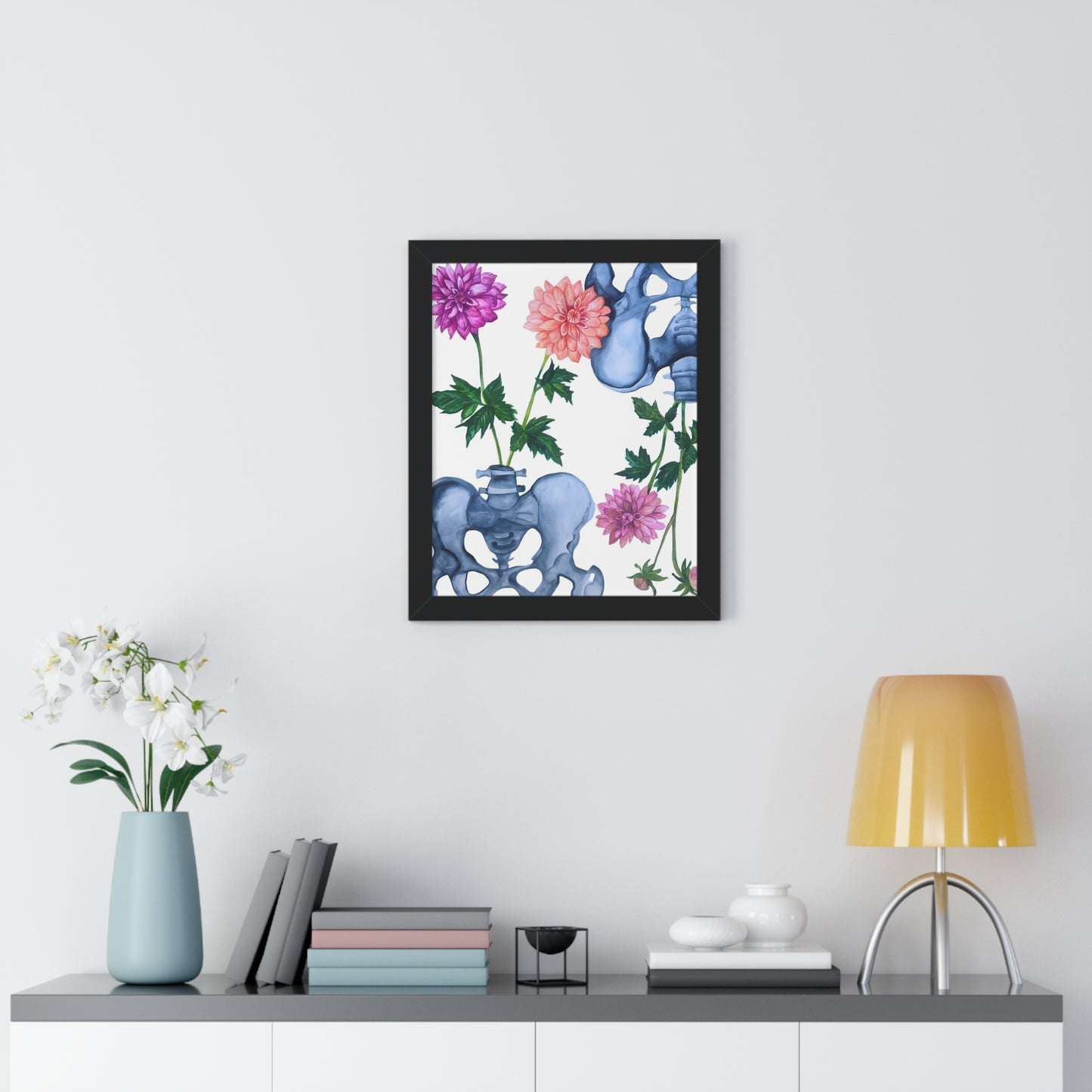 Anatomical Pelvis Floral— Botanical Medical Art Print