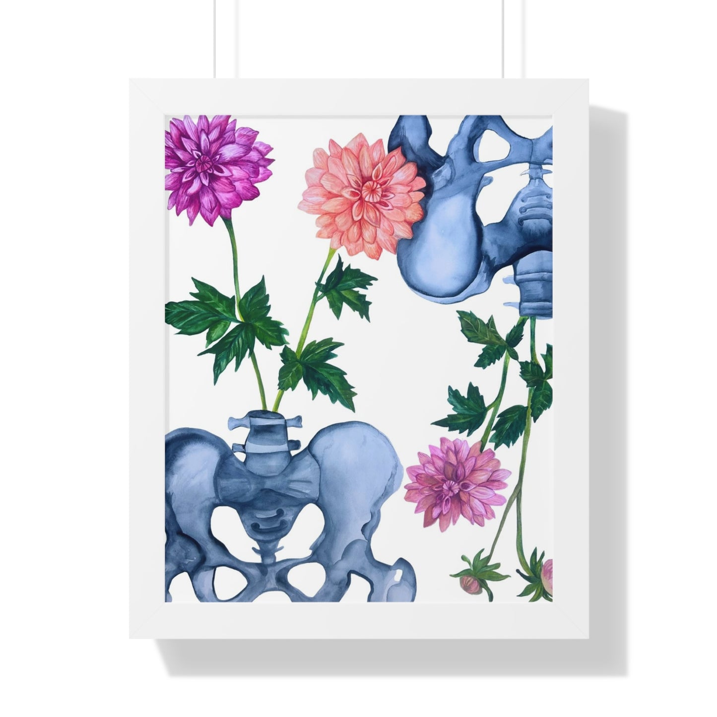 Anatomical Pelvis Floral— Botanical Medical Art Print