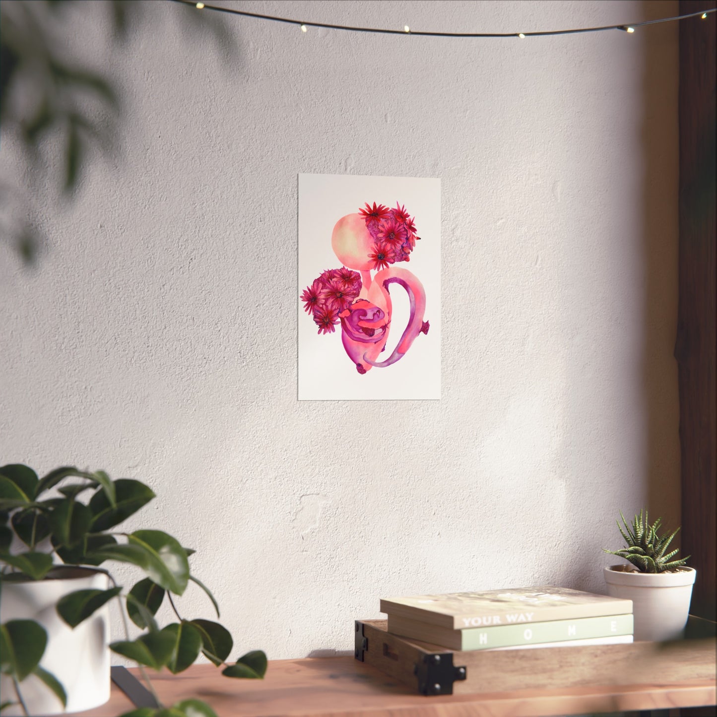 Pink Floral "Femininity Rising"  Giclée Art Print — Watercolor Abstract