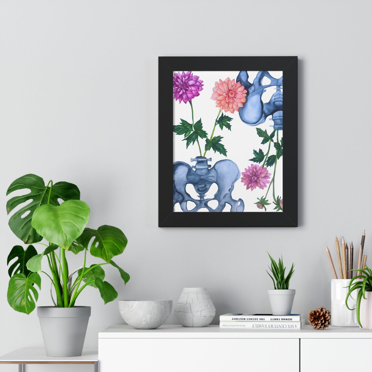 Anatomical Pelvis Floral— Botanical Medical Art Print