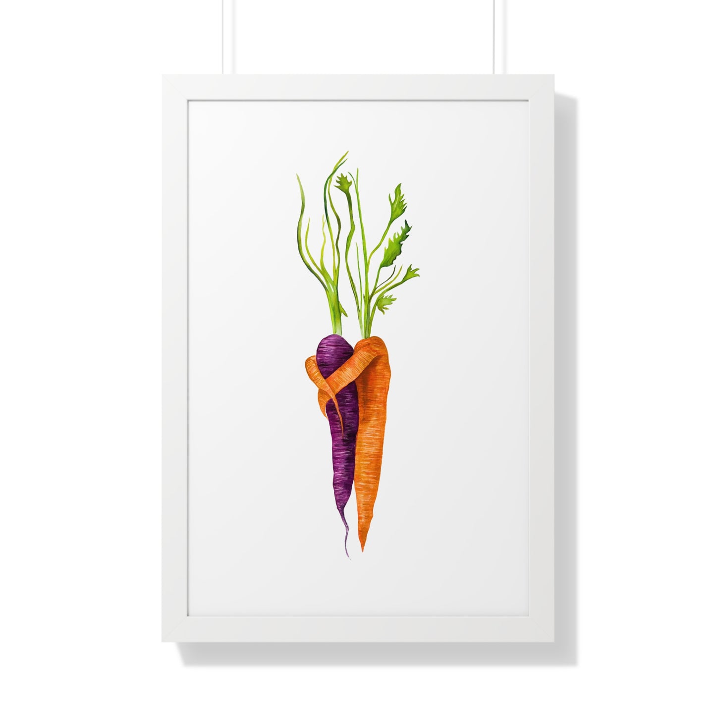 Watercolor Carrot Pair Botanical Art Print — Kitchen & Farmhouse Wall Decor