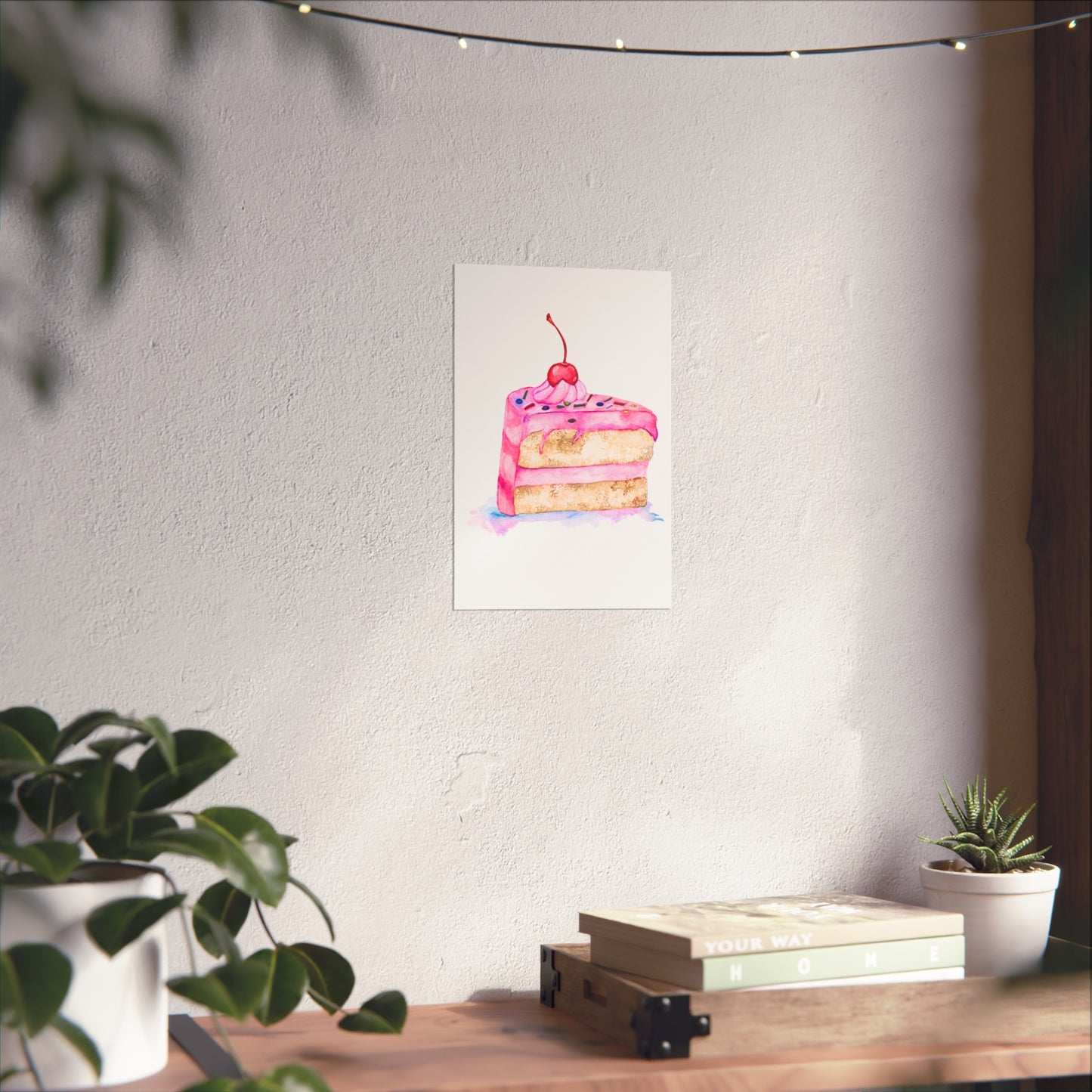 Pink Slice of Cake Giclée Art Print