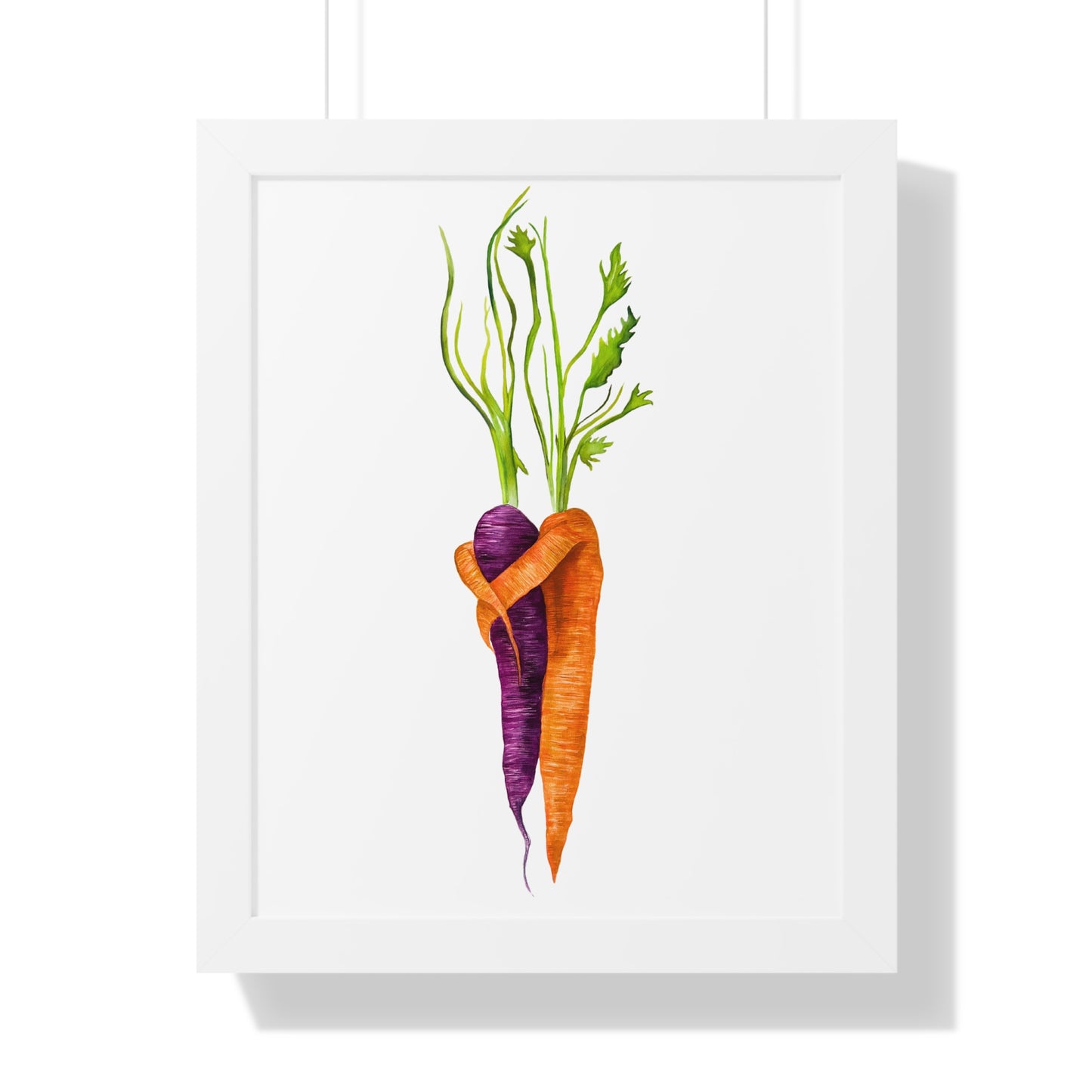 Watercolor Carrot Pair Botanical Art Print — Kitchen & Farmhouse Wall Decor