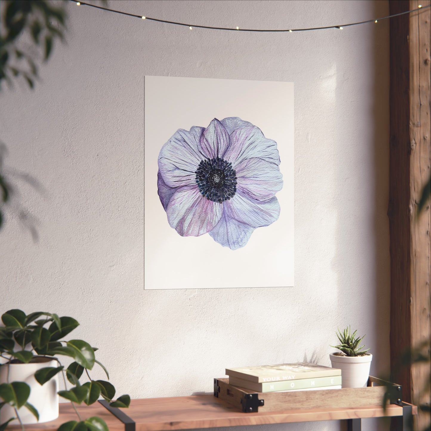 Anemone Watercolor Giclée Art Print — Purple Floral Wall Art