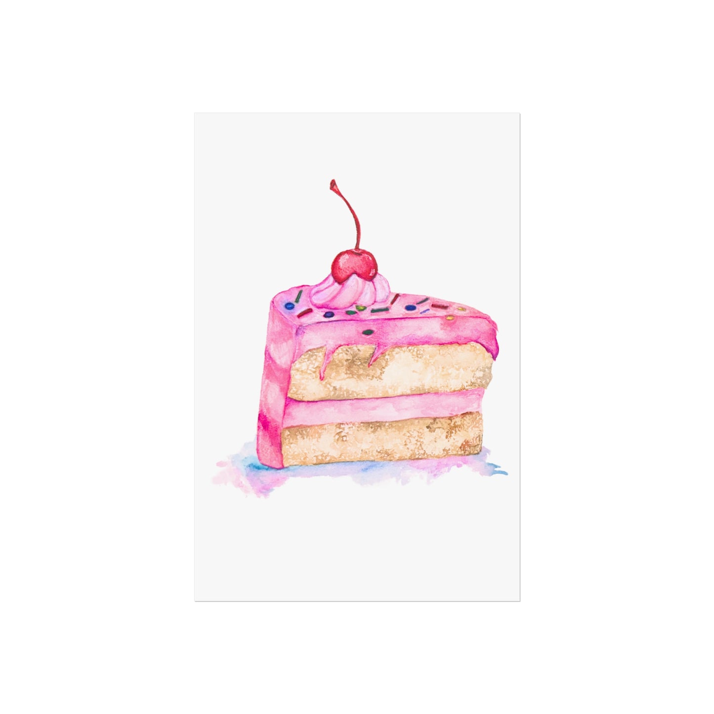 Pink Slice of Cake Giclée Art Print