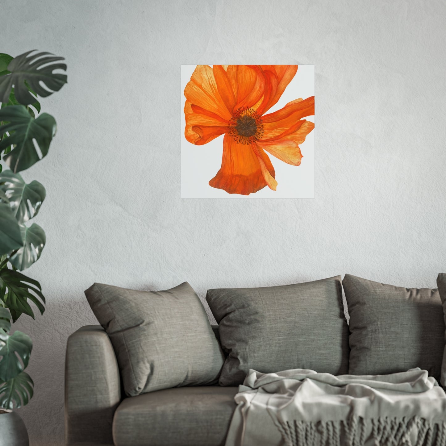 Giclée Art Print — Orange Poppy Floral Wall Art