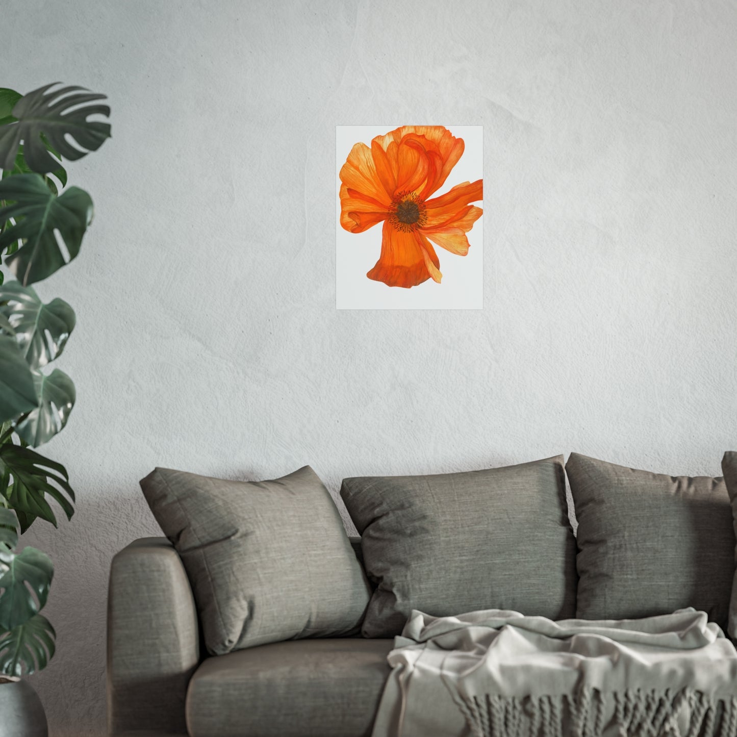 Giclée Art Print — Orange Poppy Floral Wall Art
