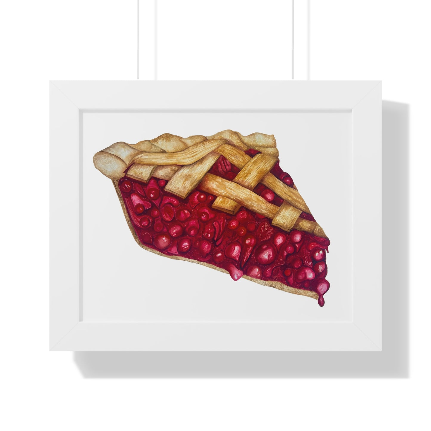 Cherry Pie Slice Framed Print — Watercolor Kitchen Wall Art