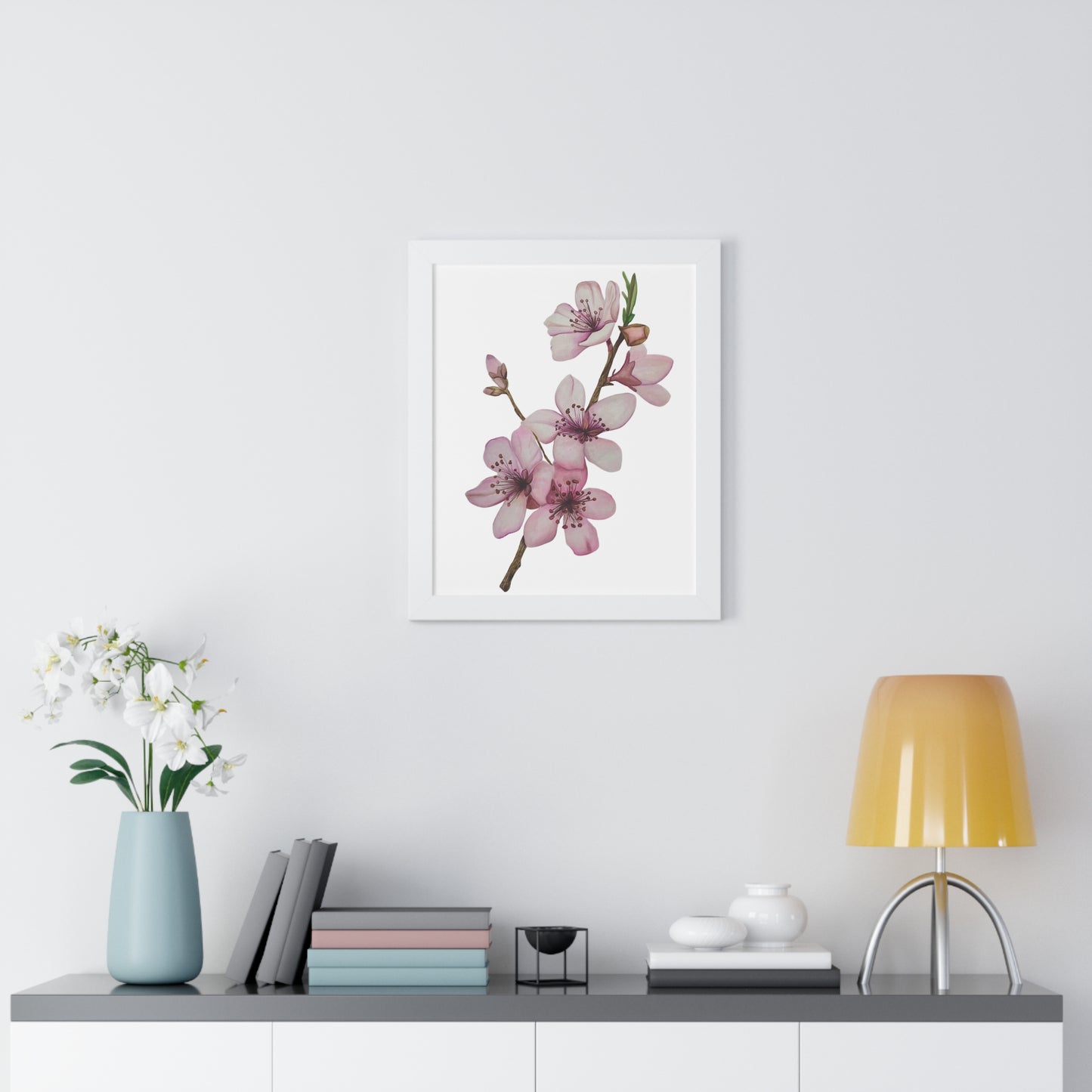 Framed Cherry Blossom Print — Pink Floral Wall Art Print
