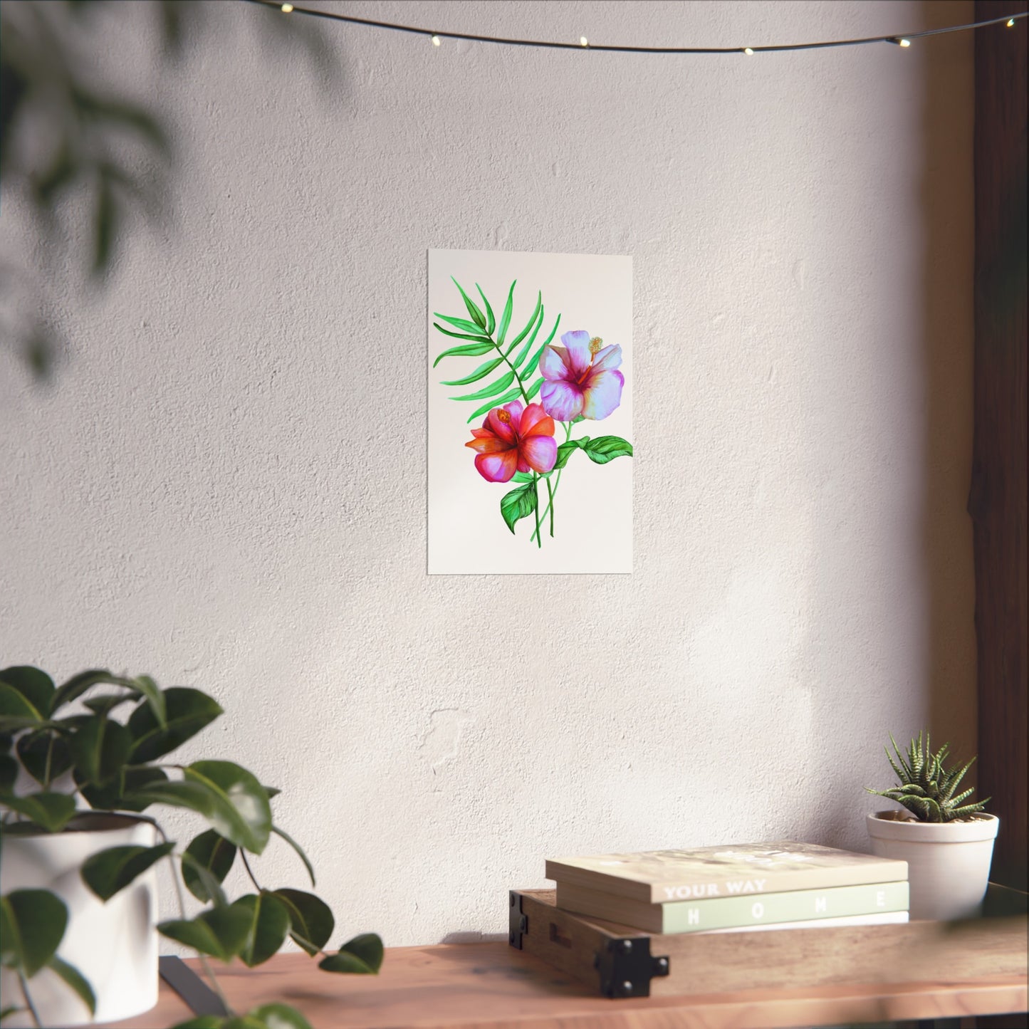 Tropical Hibiscus Giclée Art Print — Watercolor Floral Wall Art