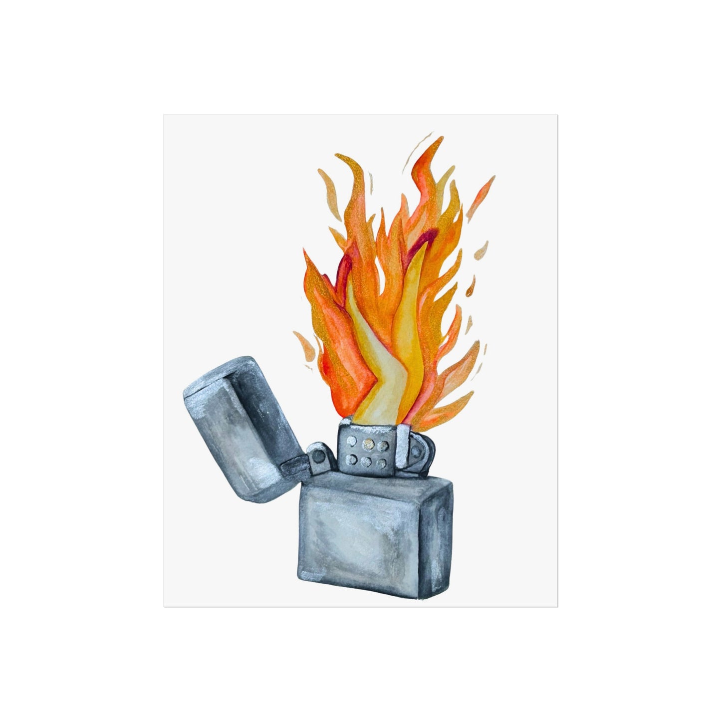 Lighter Legs Flame Giclée Art Print — Watercolor Fire Illustration