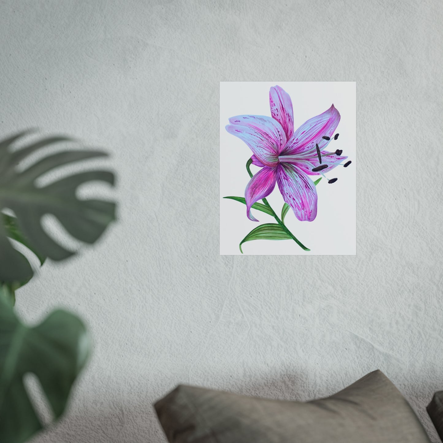 Pink Lily Giclée Art Print — Botanical Wall Art Poster