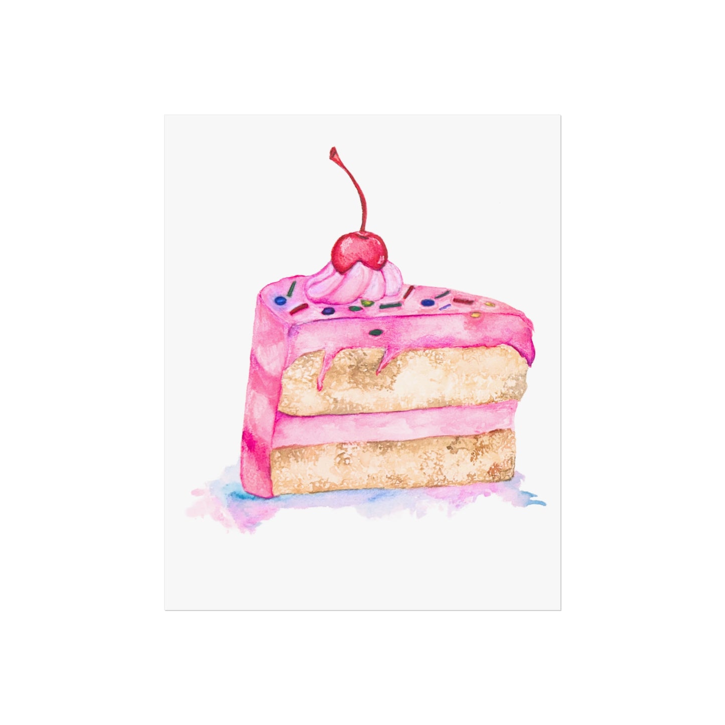 Pink Slice of Cake Giclée Art Print