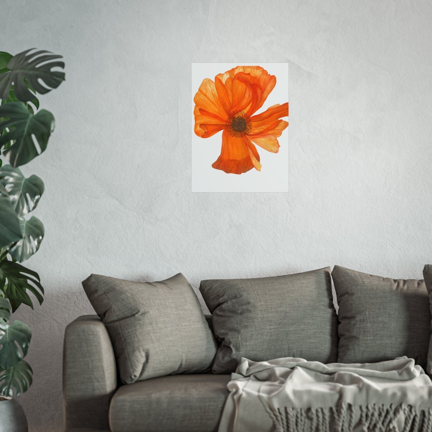 Giclée Art Print — Orange Poppy Floral Wall Art