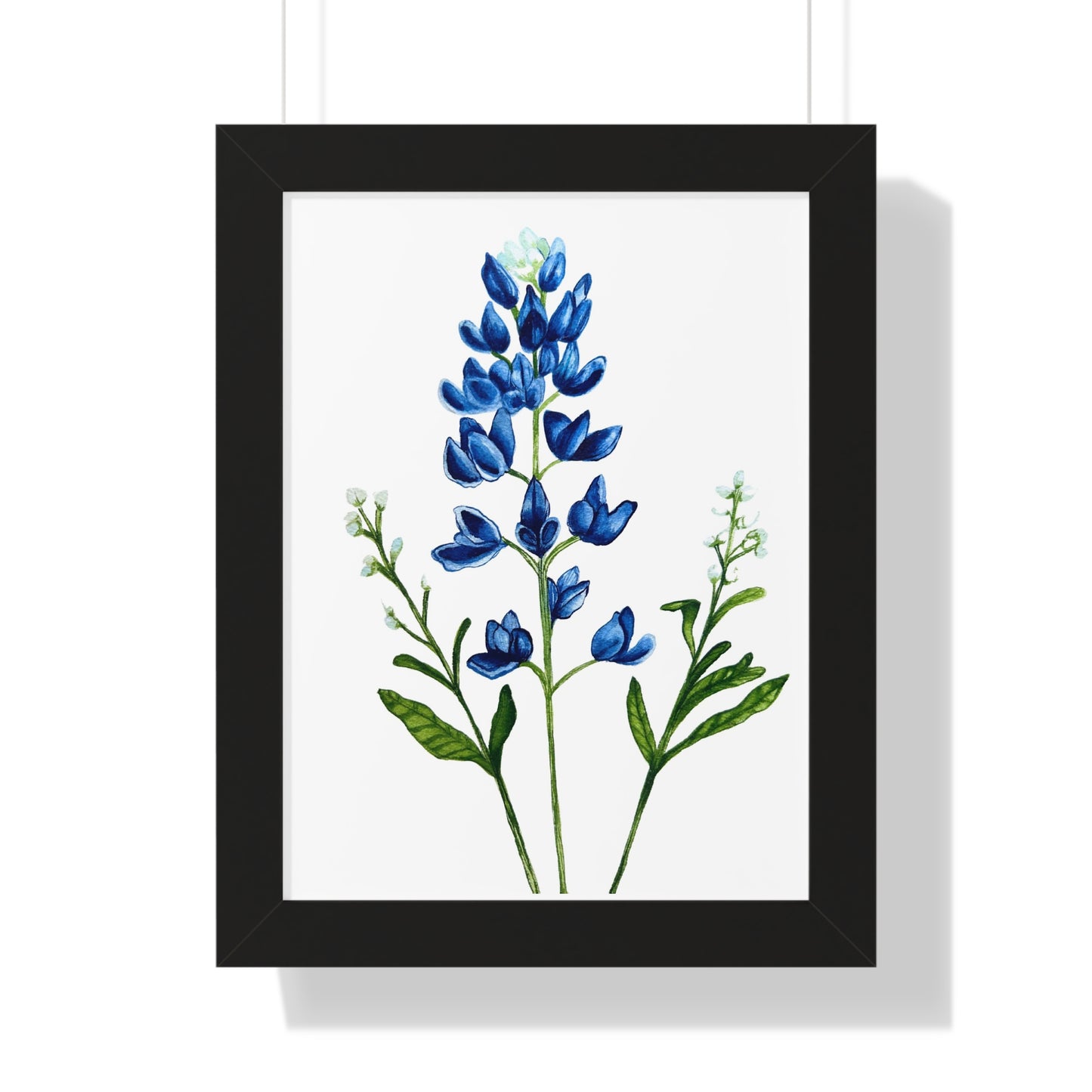 Framed Print — Bluebonnet Texas Watercolor Botanical Print