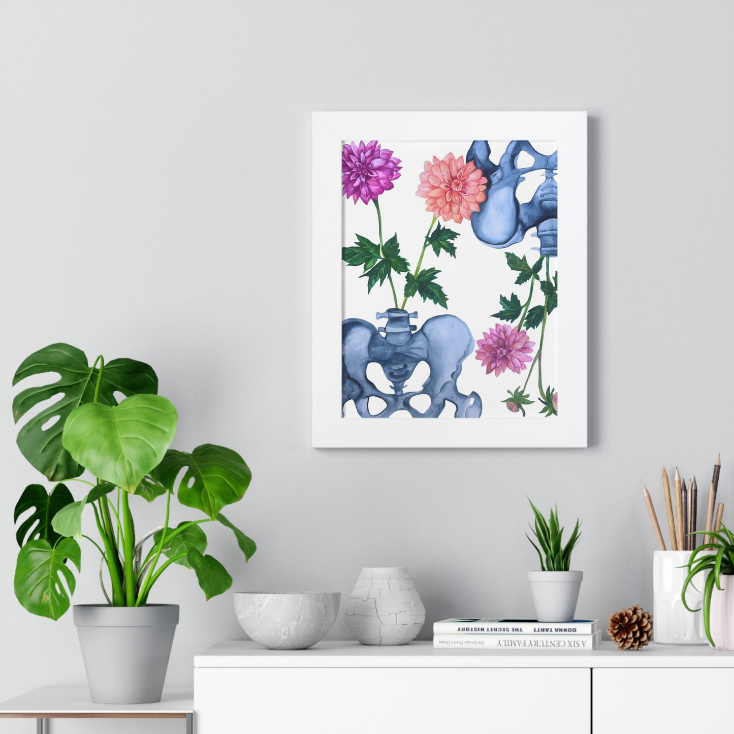 Anatomical Pelvis Floral— Botanical Medical Art Print