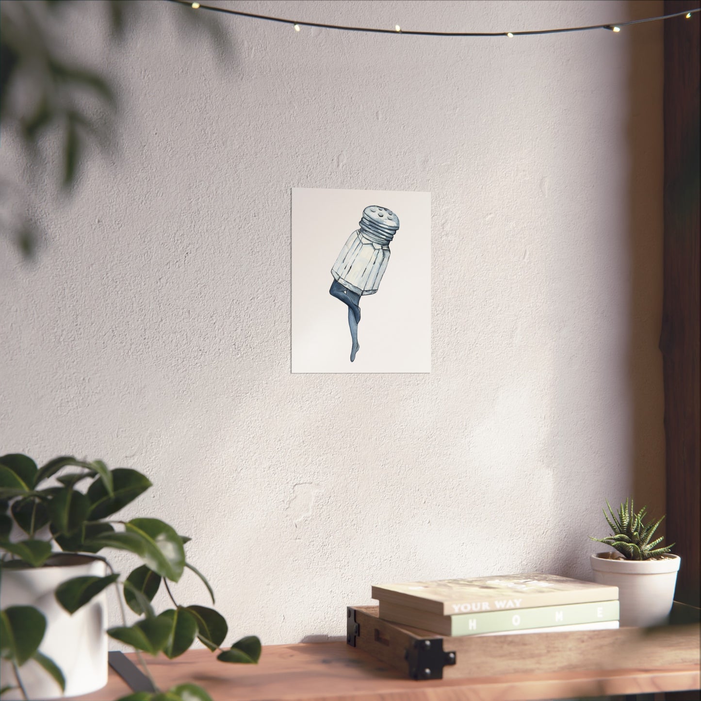 Salt Shaker Legs art Print Surreal Watercolor Poster