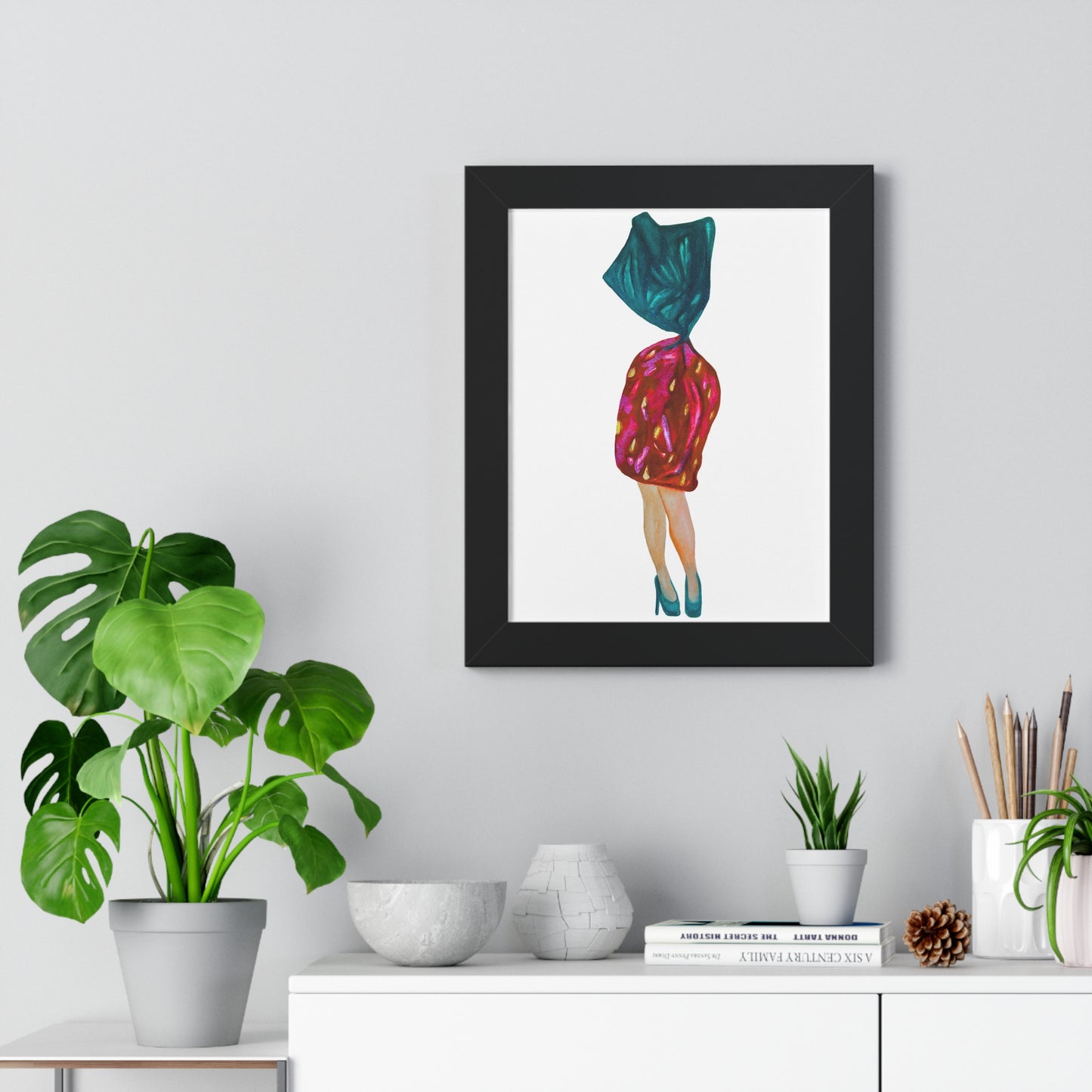 Fashion Art Print  - Grandma Strawberry Candy with Legs