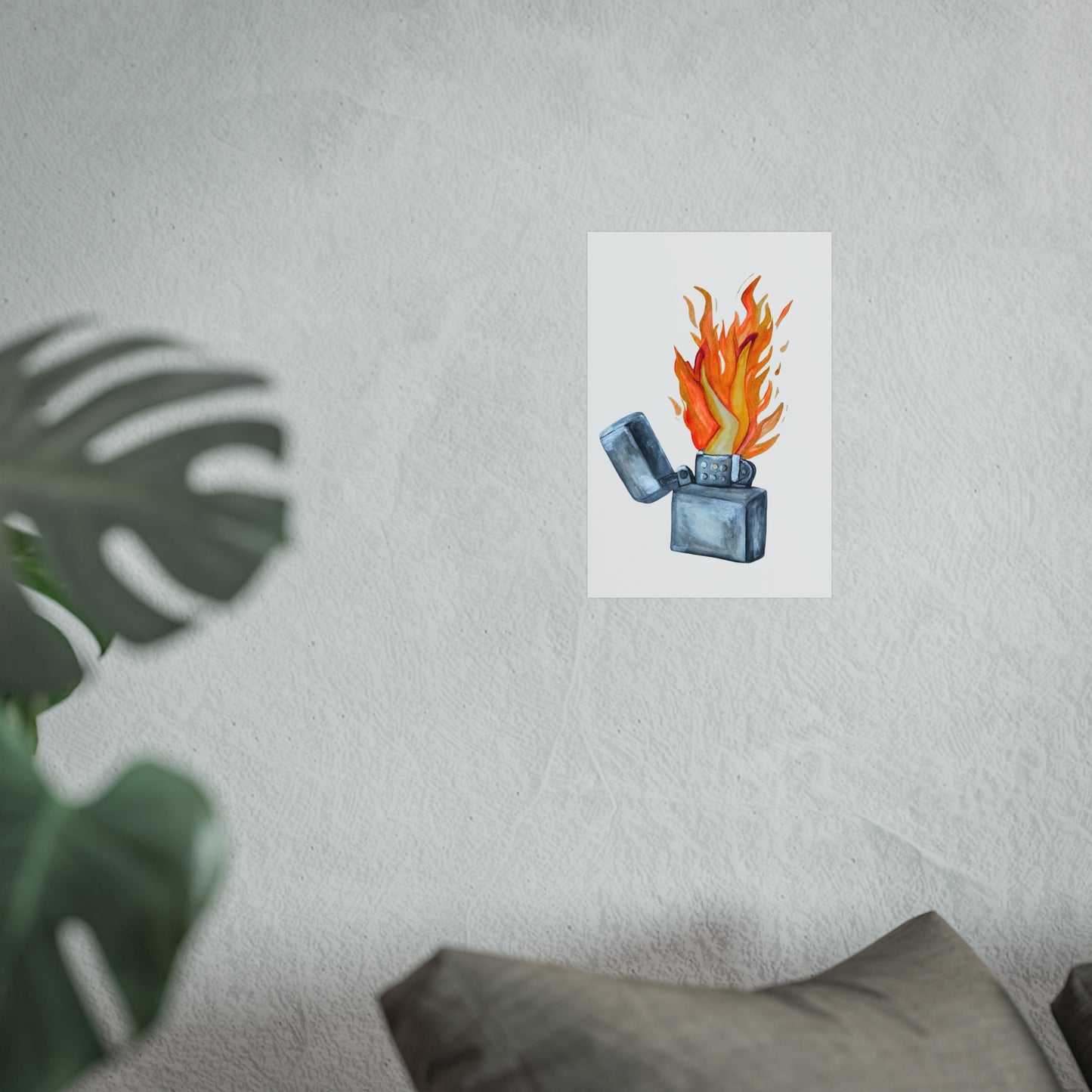 Lighter Legs Flame Giclée Art Print — Watercolor Fire Illustration