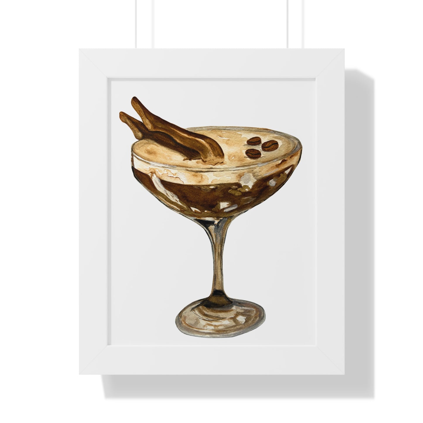 Espresso Martini with Legs Art Print — Framed