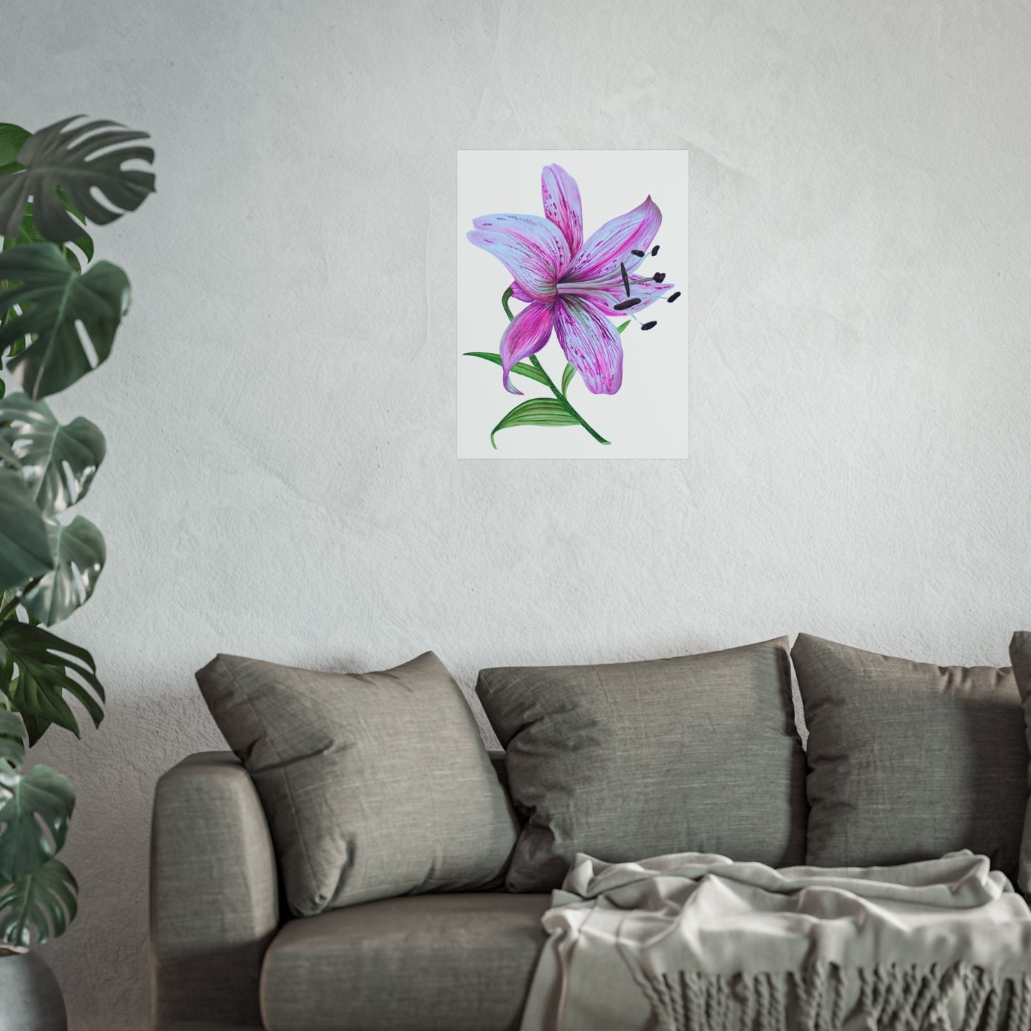 Pink Lily Giclée Art Print — Botanical Wall Art Poster