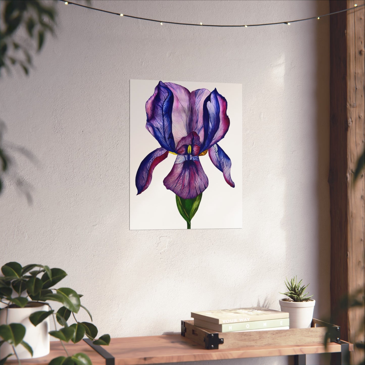 Iris Giclée Art Print — Purple Watercolor Botanical Wall Art