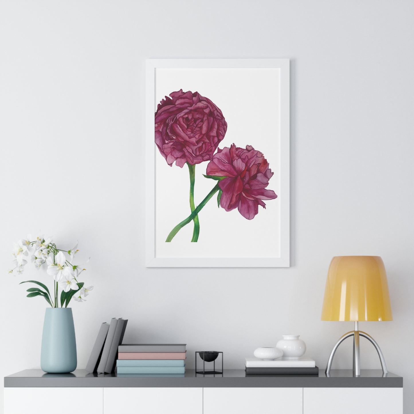 Pink Peony Framed Art Print