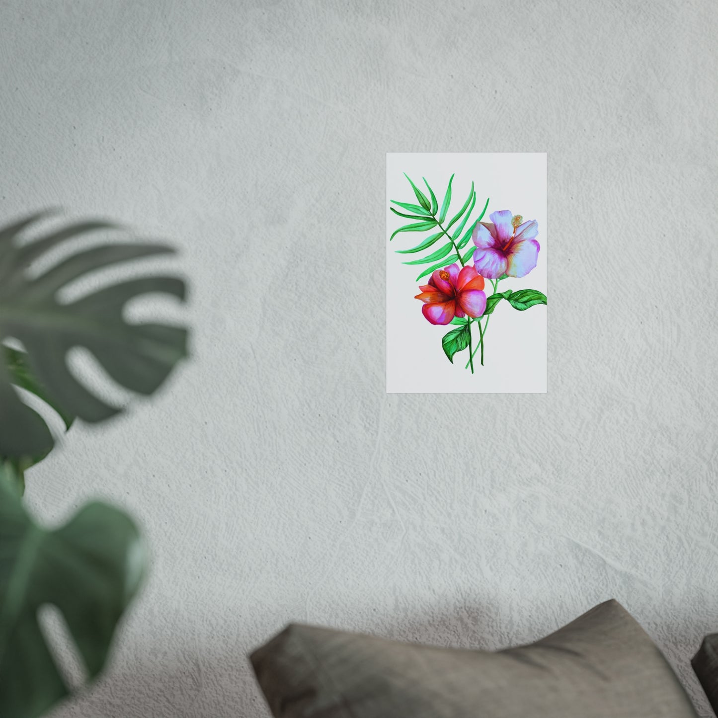 Tropical Hibiscus Giclée Art Print — Watercolor Floral Wall Art