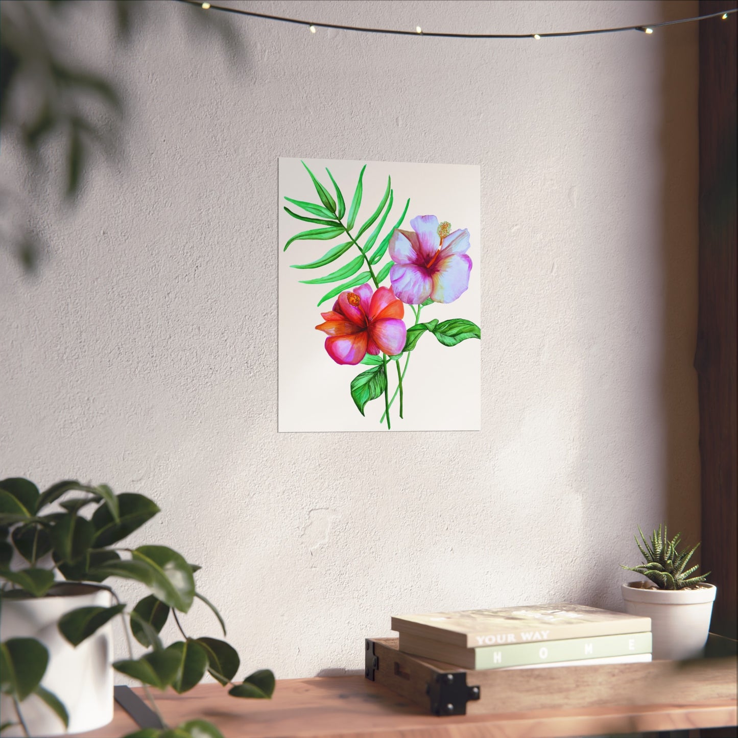 Tropical Hibiscus Giclée Art Print — Watercolor Floral Wall Art