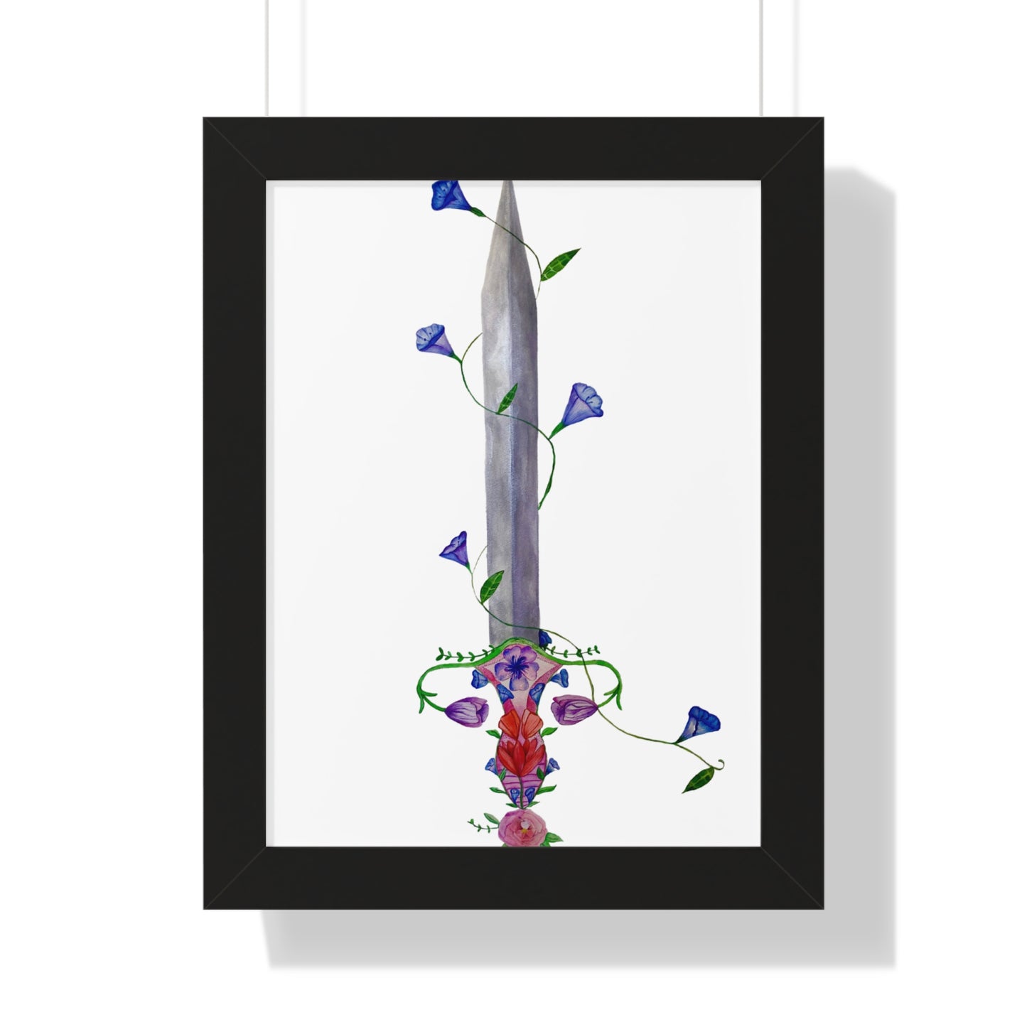 Floral Sword Art Print — Botanical Dagger Wall Art