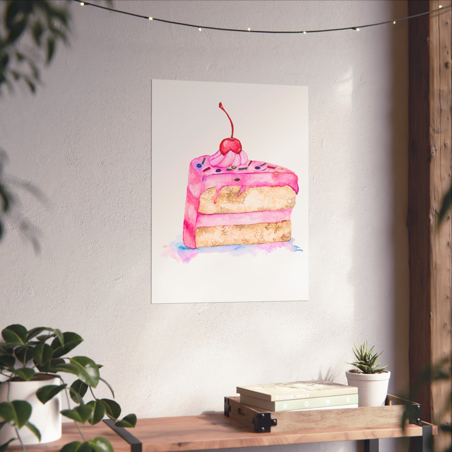 Pink Slice of Cake Giclée Art Print