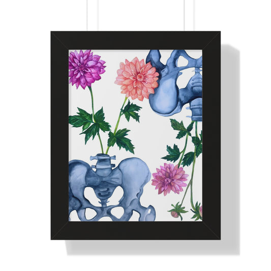Anatomical Pelvis Floral— Botanical Medical Art Print