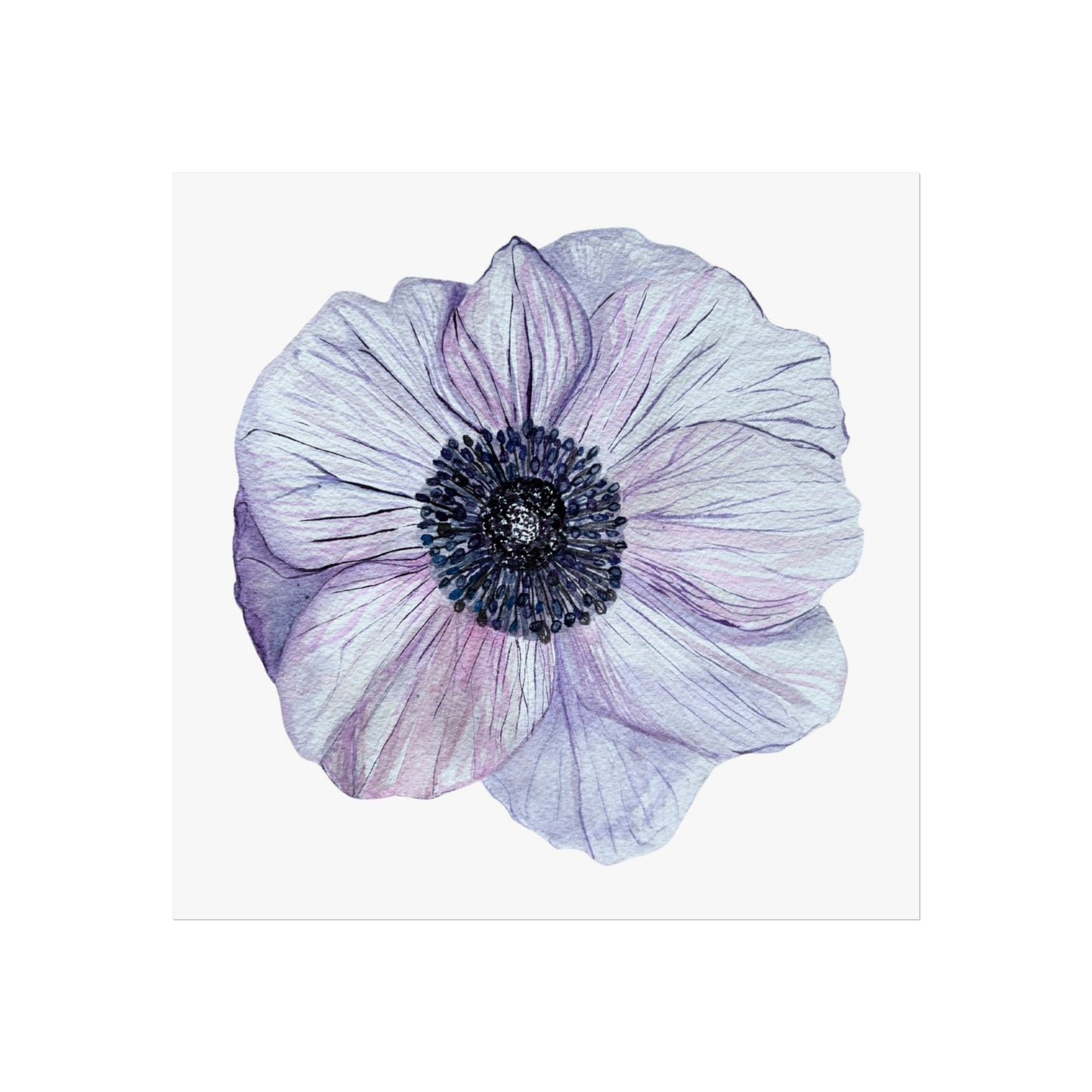 Anemone Watercolor Giclée Art Print — Purple Floral Wall Art