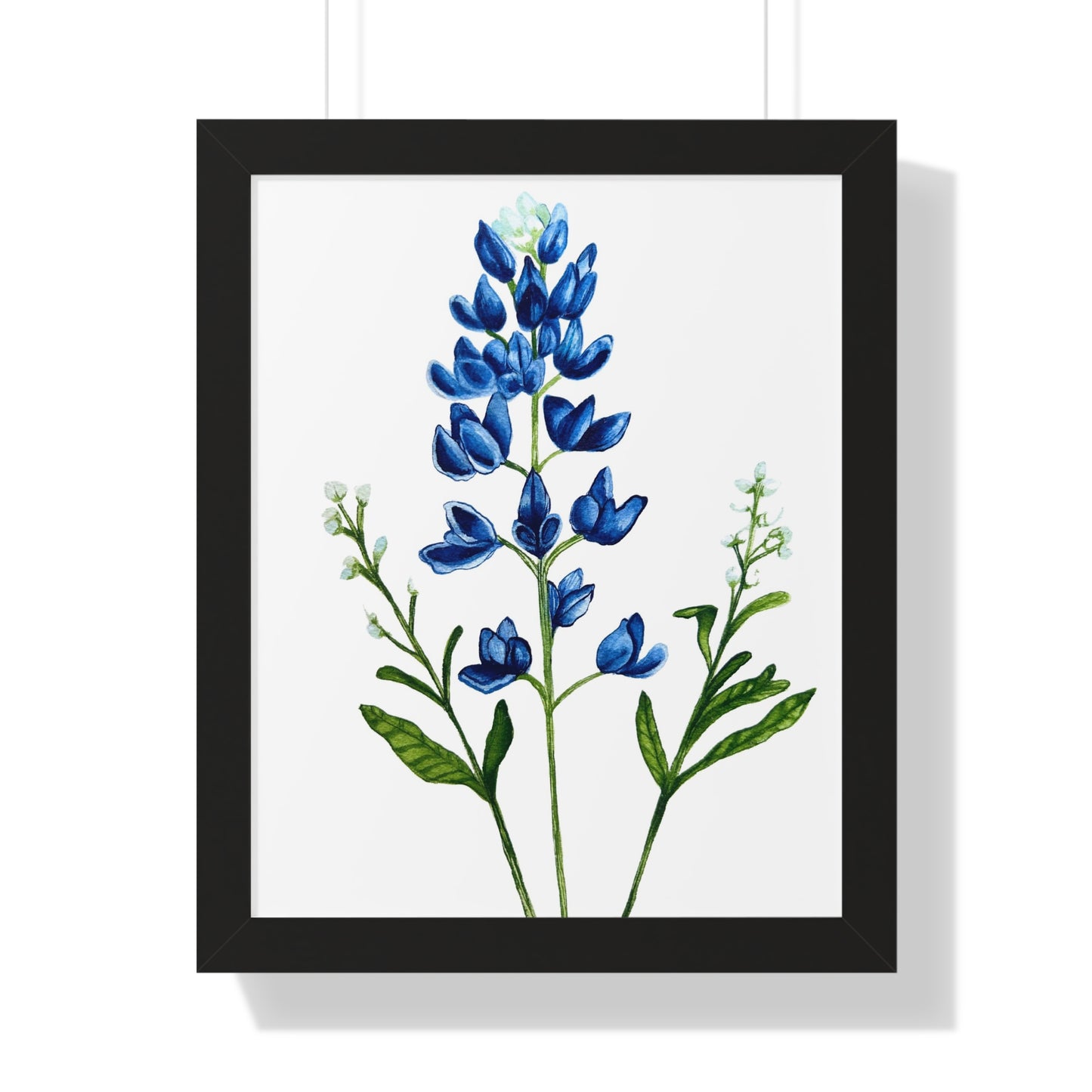 Framed Print — Bluebonnet Texas Watercolor Botanical Print