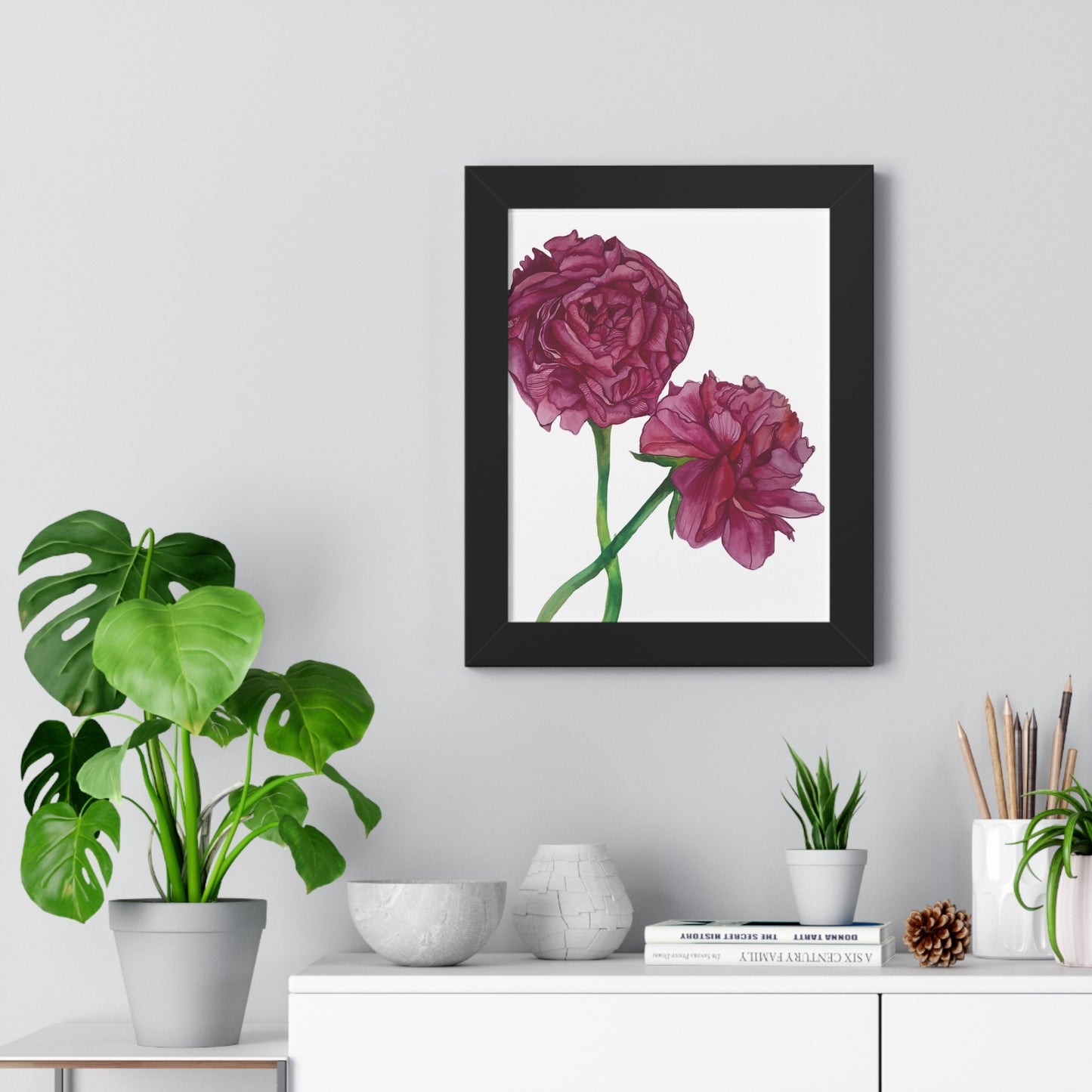 Pink Peony Framed Art Print